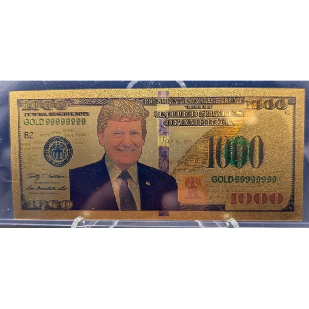 Donald Trump 1000 Gold Foil Note Commemorative Novelty Bill